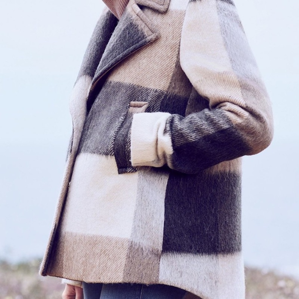 laundry by shelli segal plaid swing coat size xs